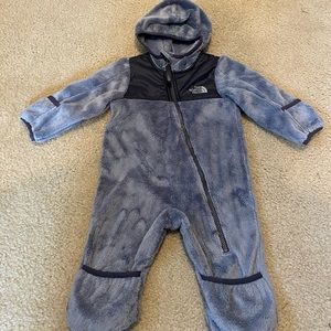 3-6 months The North Face fleece one piece